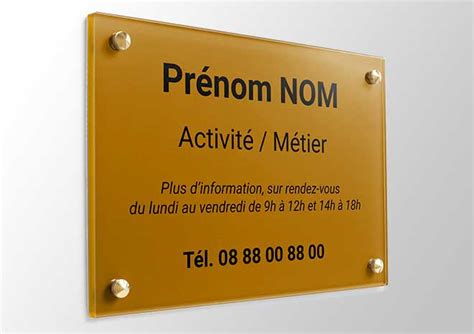 Plaque Professionnelle