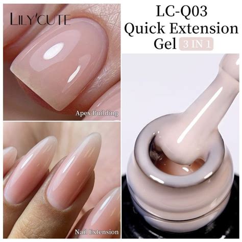 LILYCUTE 7ML Quick Extension Nail Gel Vernis Semi Permanent Acrylic Crystal White Clear Nude Gel