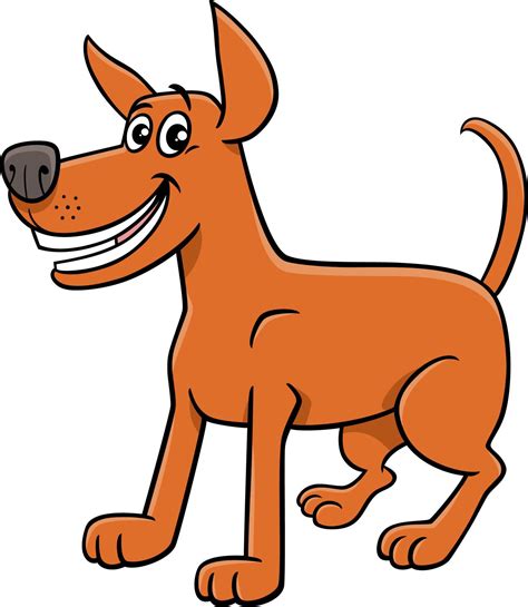 Funny Cartoon Brown Dog Comic Animal Character 21529953 Vector Art At