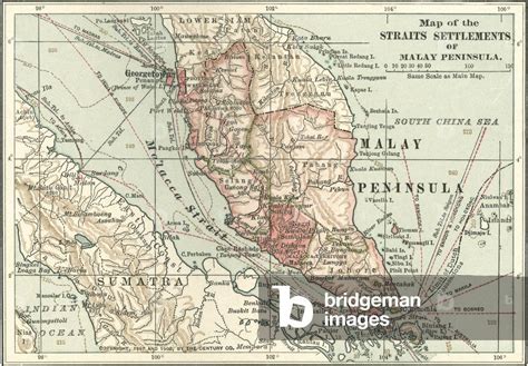 Map Of The Malay Peninsula C Engraving