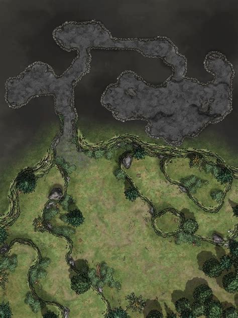 Dnd World Map Cartographers Guild Cave Entrance Fantasy Town Forest