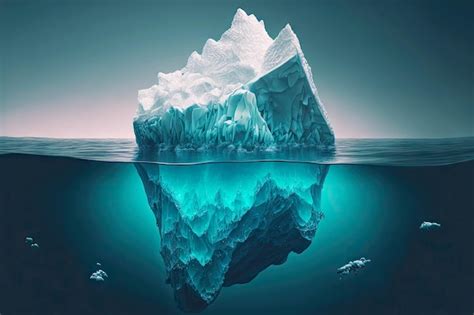 Premium Photo Huge Floating Iceberg Going Deep Under Water Drifts