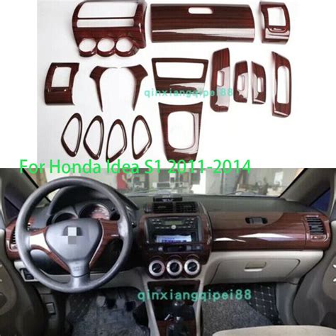 Pcs Peach Wood Grain Car Interior Kit Cover Trim For Honda Idea S