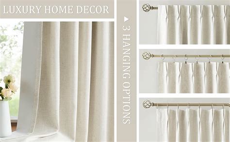 Amazon Vision Home Natural Pinch Pleated Full Blackout Curtains