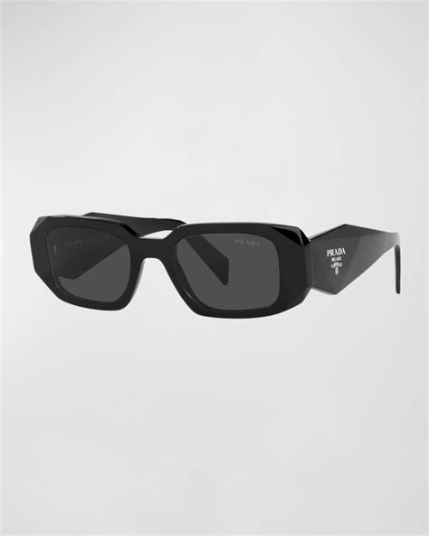 Prada Geometric Rectangle Acetate Sunglasses Neiman Marcus