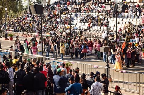 Wagah Border Amritsar Punjab India February Flag Ceremony