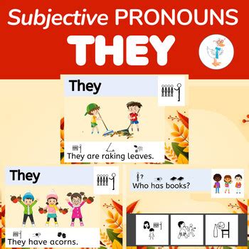 Teach Subject Pronouns THEY Adapted Fall Autumn Book Clipart Visual