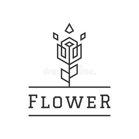 Blumen Kreative Logo Design Linear Style Simple Schablonen Ikonen