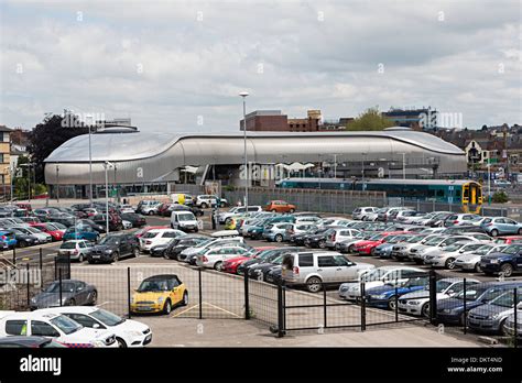 Car park at railway station, Newport, Gwent, Wales, UK Stock Photo - Alamy