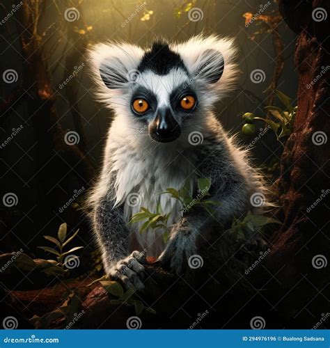White Fronted Lemur, Eulemur Albifrons, Watching the Photographer, Nosy
