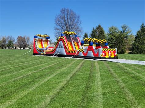 85 Ft High Voltage Obstacle Course W Warped Wall Indy Bounce Rentals