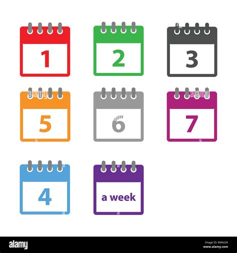 A Week Calendar Icon Vector In Modern Flat Style For Web Graphic And