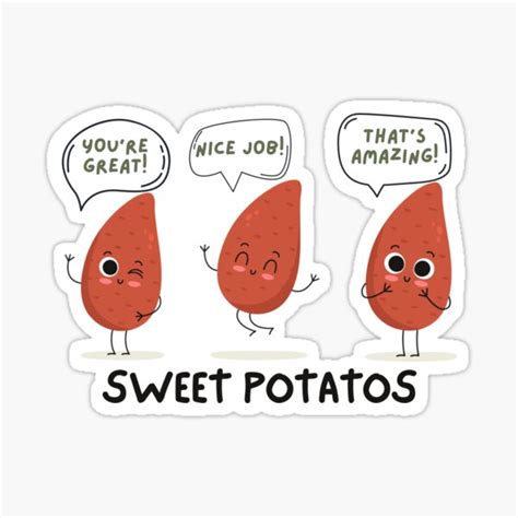 Sweet Potato Vegetable Food Pun Sticker For Sale By Elharchi Redbubble