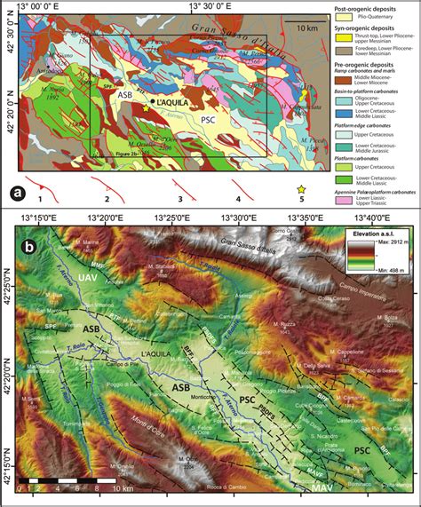 A Geological Sketch Map Of The Laquila Intermontane Basin And