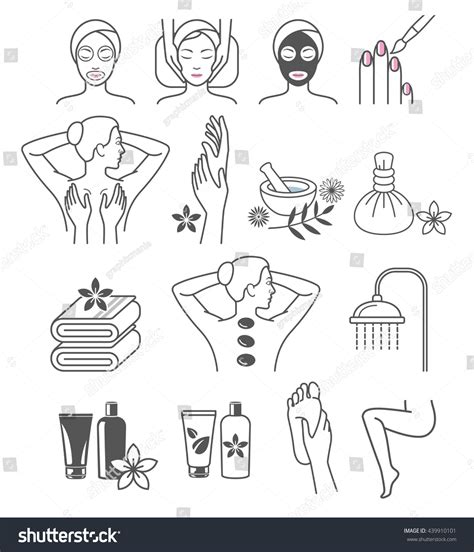 Spa Massage Therapy Skin Care Cosmetics Stock Vector Royalty Free