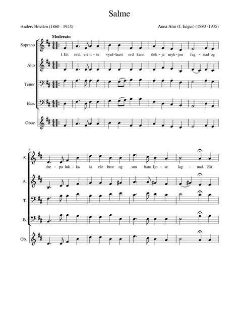 Salme Sheet Music For Soprano Alto Tenor Bass Voice And More