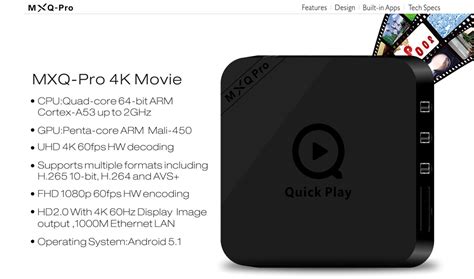 Mxq Pro Quick Play Amlogic S Tv Box G G Wifi M Bluetooth