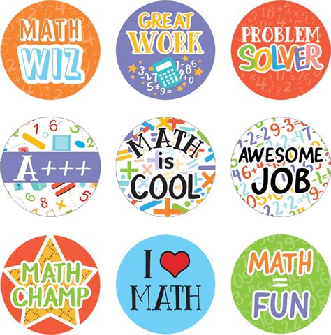 Printable Math Stickers