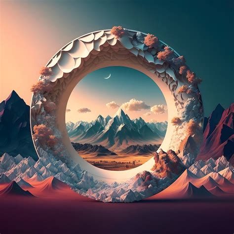 Premium AI Image | Mystical Portal in a Fantasy Mountain Landscape