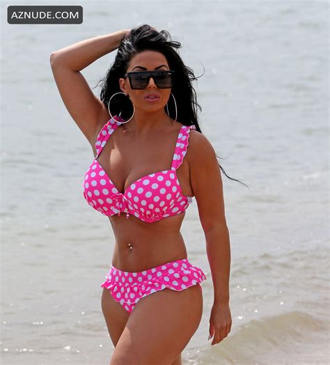 Grace J Teal Sexy Enjoying The Sunshine In Her Pink Polka Dot Bikini At Leigh On Sea Essex AZNude