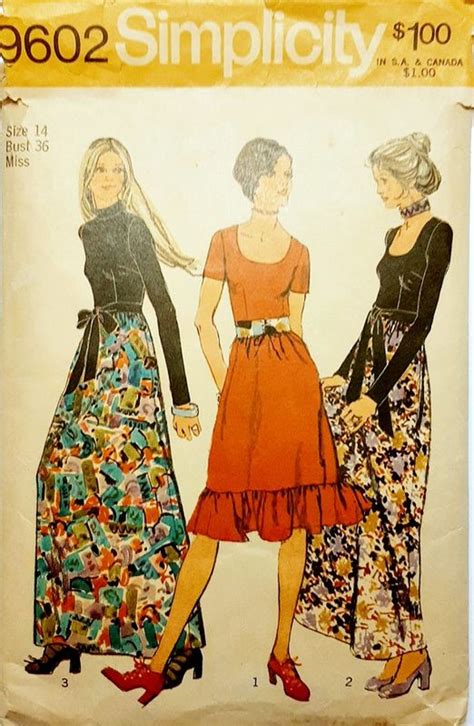 Original 1970s Vintage Simplicity Sewing Pattern For A Peasant Style