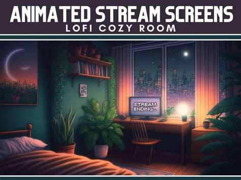 Animated Twitch Scenes Lofi Cozy Room Stream Screens Cozy Lofi Desk