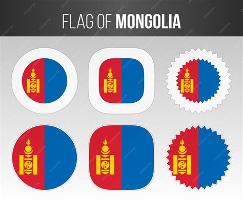 Premium Vector | Mongolia flag labels badges and stickers illustration