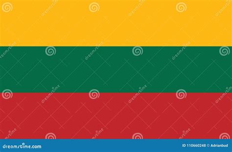 Flag of Lithuania Oficial Colors and Proportions Stock Vector ...