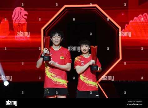 Singapore 16th Mar 2023 Winners Wang Chuqin L Sun Yingsha Of China