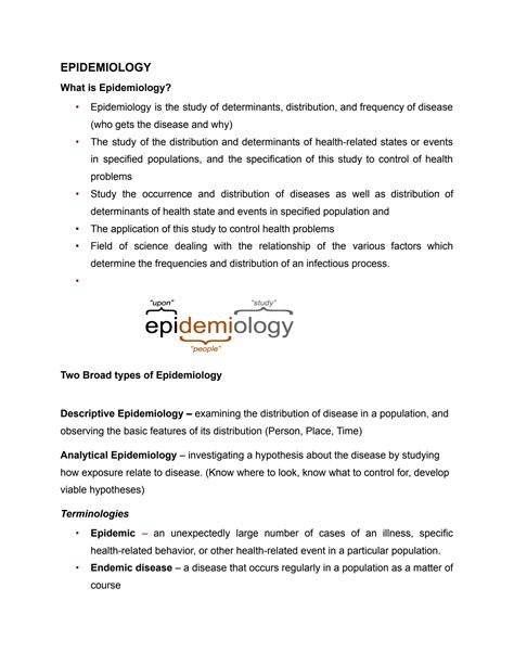 SOLUTION Epidemiology Lecture Docx Studypool