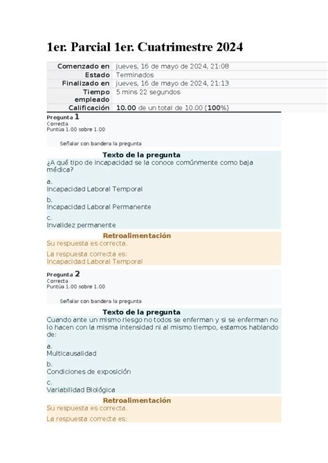 Examen N Nota Unidad Er Parcial Er Cuatrimestre