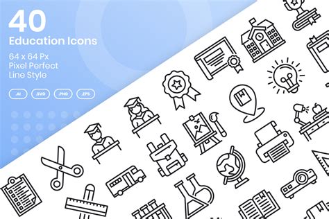 Education Icons Line Graphic By Kmgdesignid Creative Fabrica