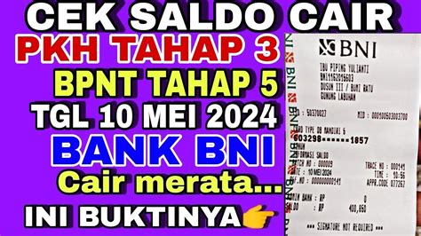 Pkh Hari Ini Cek Saldo Siang Ini Pkh Bpntcair Daerah Bank Bni Tgl