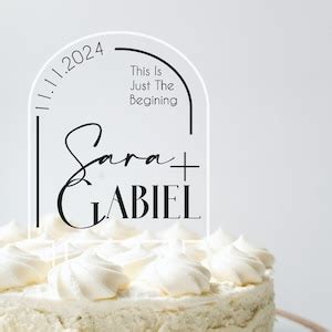 Personalized Acrylic Wedding Cake Topper Clear Arch With Etsy