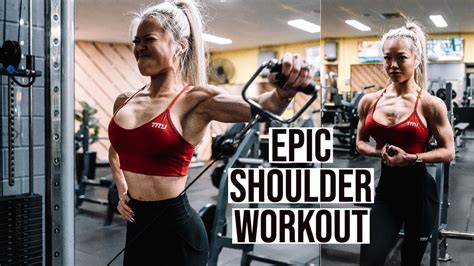 5 Weeks Out SHOULDER Workout For BIG PUMPS IFBB Bikini Pro Vlogs