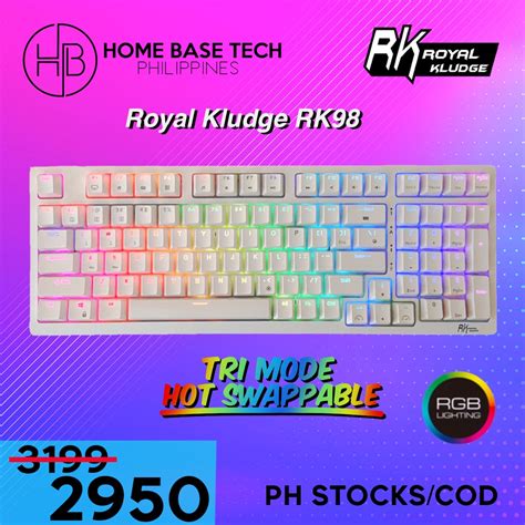 Royal Kludge RK98 Hot Swap RGB Mechanical Keyboard TriMode Bluetooth COD Shopee Philippines