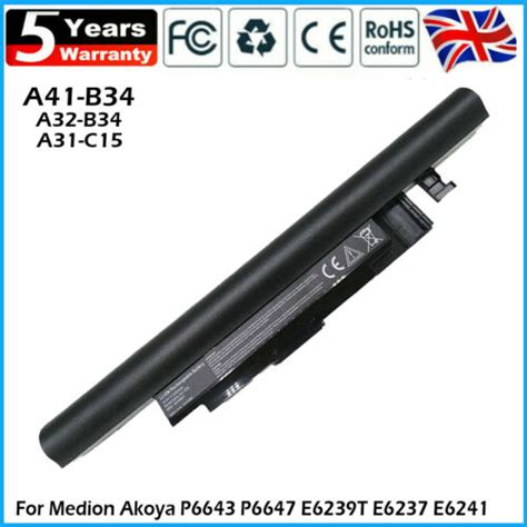 X Battery A B A B A C For Medion Akoya P E