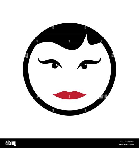 Face Of Curvy Woman Within A Circle Simple Vector Illustration