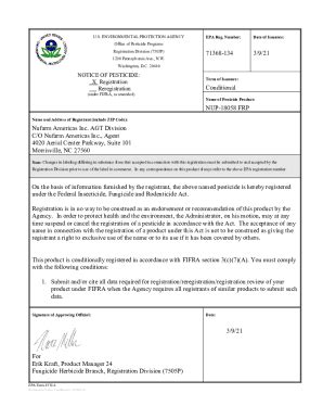 Fillable Online US EPA Pesticide Product Label NUP 18058 FRP 03 09