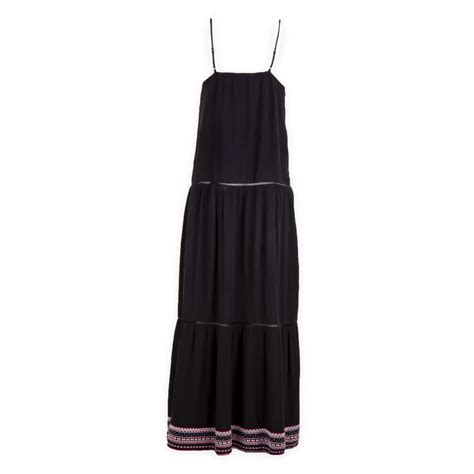 Robe Longue Noire Femme Tommy Hilfiger à Prix Dégriffé