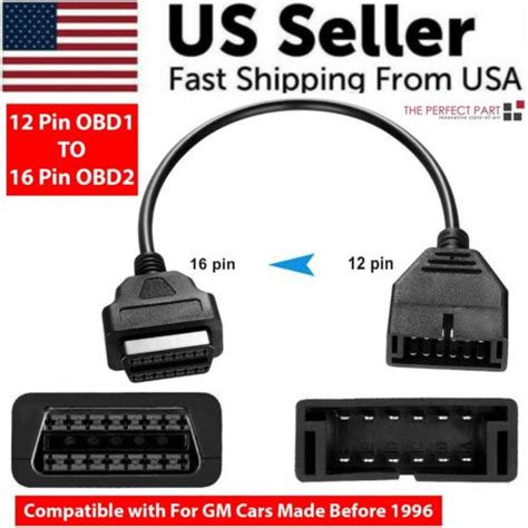 12 Pin Obd1 To 16 Pin Obd2 Convertor Adapter Cable For Gm Diagnostic Scanner Us Ebay