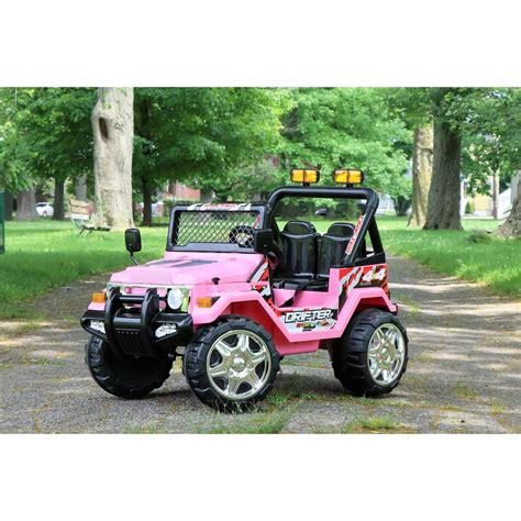 First Drive Kids Pink 12 V Jeep Wrangler Powered Ride On With Remote