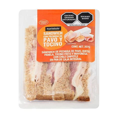 Sándwich Marketside con pechuga de pavo y tocino 207 g Walmart