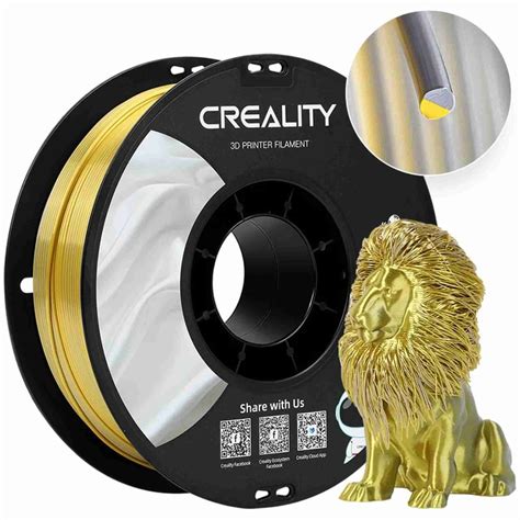 FILAMENTO CR SILK PLA DUO COLOR DOURADO E PRATA 1KG 1 75 MM CREALITY