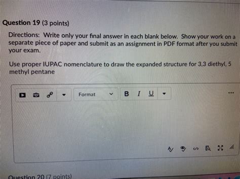 Solved Question 19 3 Points Directions Write Only Your Chegg