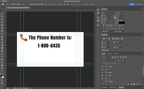 Typing an American phone number in Photoshop CC - Adobe Product