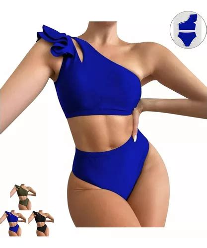 Conjunto De Bikini De Cintura Alta Con Volantes Para Mujer MercadoLibre