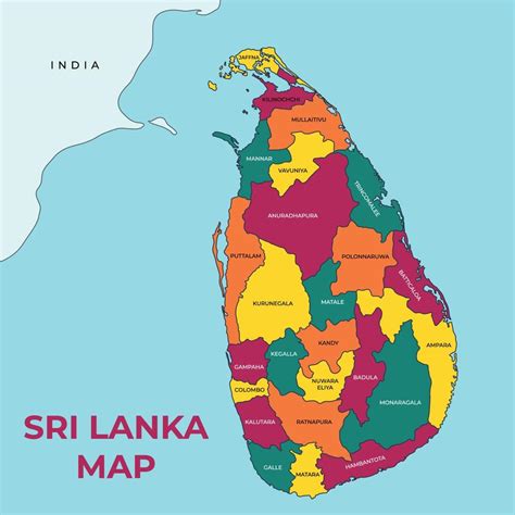 Map Of Sri Lanka 20582502 Vector Art At Vecteezy