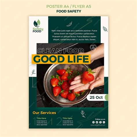 Free PSD | Food safety poster design template