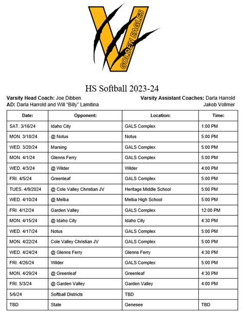 Softball Vision Charter School